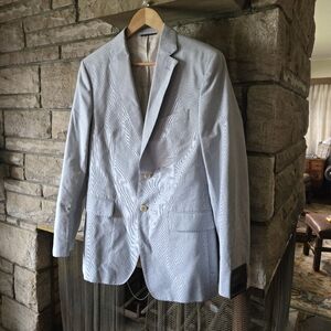 Banana Republic 38R Blue Striped Blazer Jacket